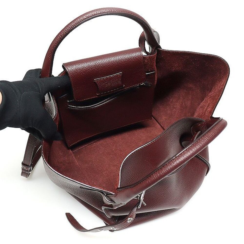 Wine Grained Calfskin Big Bag Small Long Strap - Picture 6 of 7
